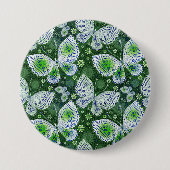 Fly Away Paisley Butterfly Print Green Button (Vorderseite)