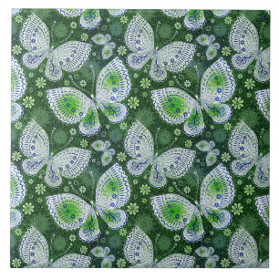 Fly Away Paisley Butterfly Print Green Fliese
