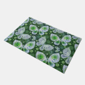 Fly Away Paisley Butterfly Print Green Fußmatte (Schrägansicht)