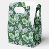 Fly Away Paisley Butterfly Print Green Geschenkschachtel (Geöffnet)