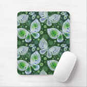 Fly Away Paisley Butterfly Print Green Mousepad (Mit Mouse)