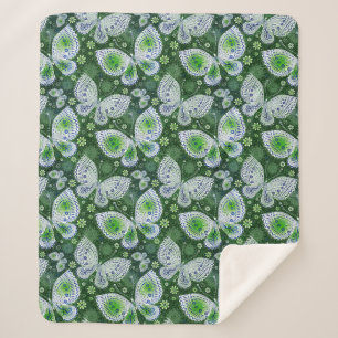 Fly Away Paisley Butterfly Print Green Sherpadecke