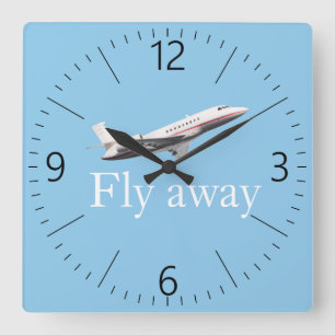 Fly away quadratische wanduhr