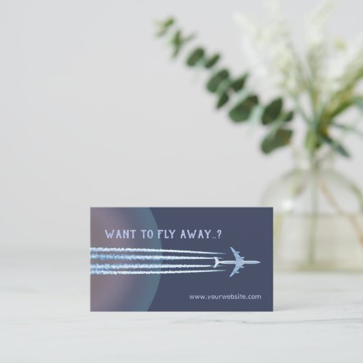 Fly Away ✈ Visitenkarte (Stehend Vorderseite)