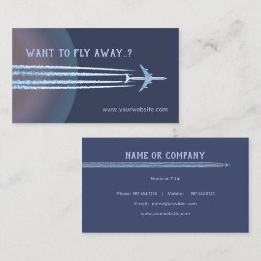 Fly Away ✈ Visitenkarte (Vorne/Hinten)