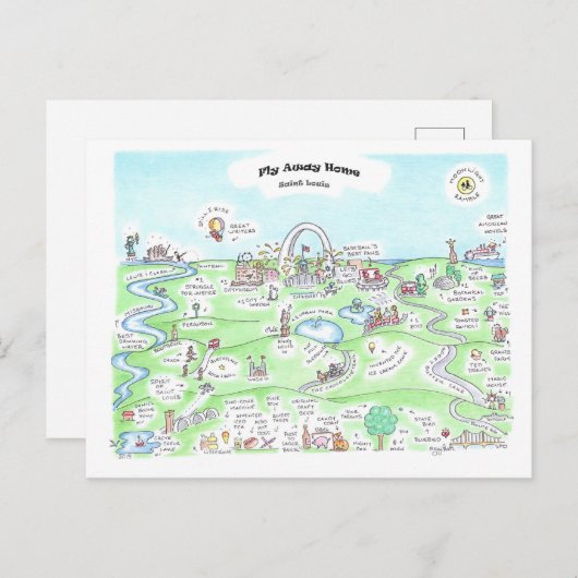 Fly Away Zuhause Postcard Postkarte (Vorne/Hinten)