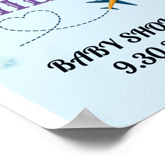 Fly Baby Dusche Begrüßungszeichen - Custom Poster (Ecke)