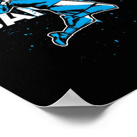 Fly Badminton Player Shuttle Trainer Racket Sports Poster (Ecke)