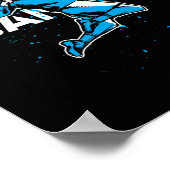 Fly Badminton Player Shuttle Trainer Racket Sports Poster (Ecke)