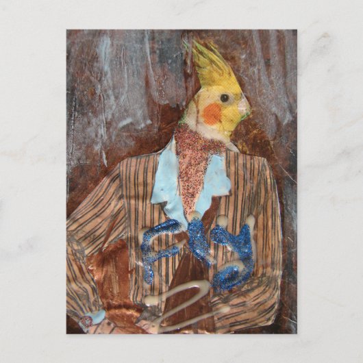 Fly Bird Mixed Media Postkarte (Vorderseite)