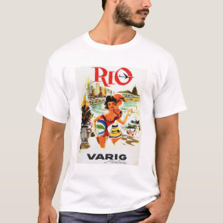 FLY bis RIO DE JANEIRO BRAZIL Varig Airlines Reise T-Shirt