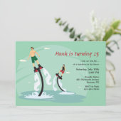 Fly Boarding  Einladung (Stehend Vorderseite)