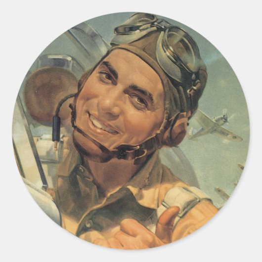 Fly Boy Pilot Stickers - Vintages Kriegspopster (Vorderseite)