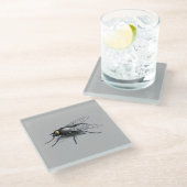 Fly Buddy Gigant Fly Grauglas Untersetzer (Schrägansicht)