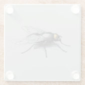 Fly Buddy Gigant Fly Grauglas Untersetzer (Rückseite)