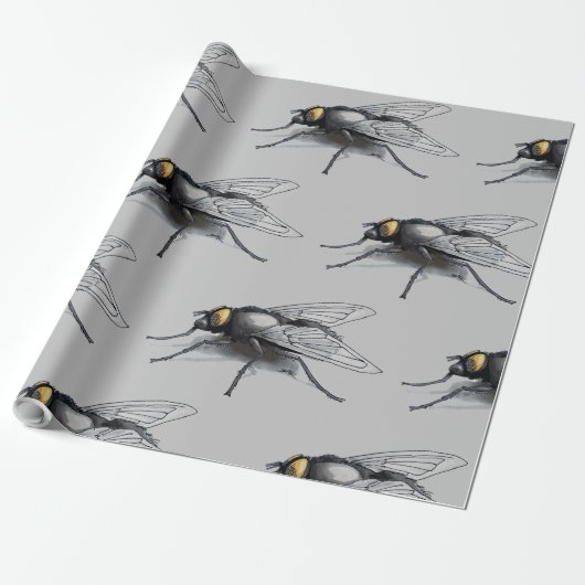 Fly Buddy graues glänzendes Packpapier (Ungerollt)