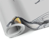 Fly Buddy graues glänzendes Packpapier (Rolleneckpunkt)