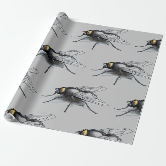 Fly Buddy graues glänzendes Packpapier (Ungerollt)