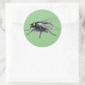 Fly Buddy grüne große runde Aufkleber (Tasche)