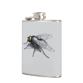 Fly Buddy Riesenfliege, graue, umhüllte Flasche Flachmann (Links)