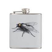 Fly Buddy Riesenfliege, graue, umhüllte Flasche Flachmann (Vorderseite)
