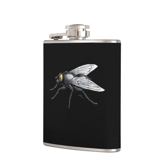 Fly Buddy Riesenfliege schwarz gewickelt Flasche Flachmann (Links)