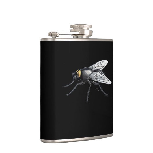 Fly Buddy Riesenfliege schwarz gewickelt Flasche Flachmann (Rechts)