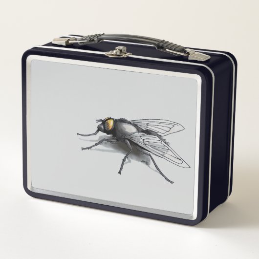 Fly Buddy Schwarz-Graue Lunchbox (Vorderseite)