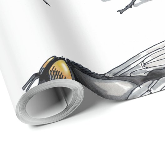 Fly Buddy, weißes, mattes Packpapier (Rolleneckpunkt)