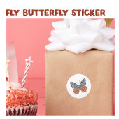 Fly Butterfly Classic Round Sticker