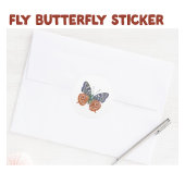 Fly Butterfly Classic Round Sticker