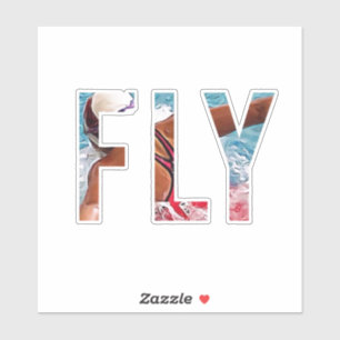 "FLY" Butterfly Stroke Swim Design Aufkleber