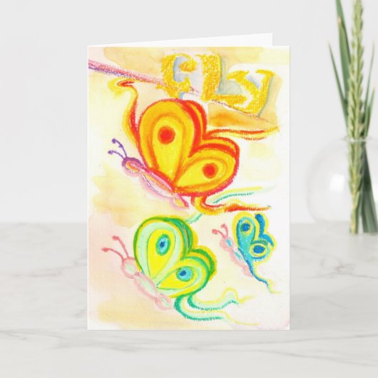 Fly Colourful Butterflies Greeting Card Karte (Vorderseite)