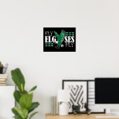 Fly Elgses Fly Funny Spelling Meme Poster (Heimbüro)