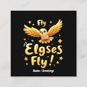 Fly Elgses Fly Inspirational Eagle Art Quadratische Visitenkarte