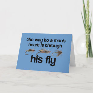 Fly Fish Man's Heart Card Karte