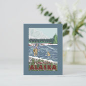 Fly Fisherman - Dawson, Alaska Postkarte (Stehend Vorderseite)