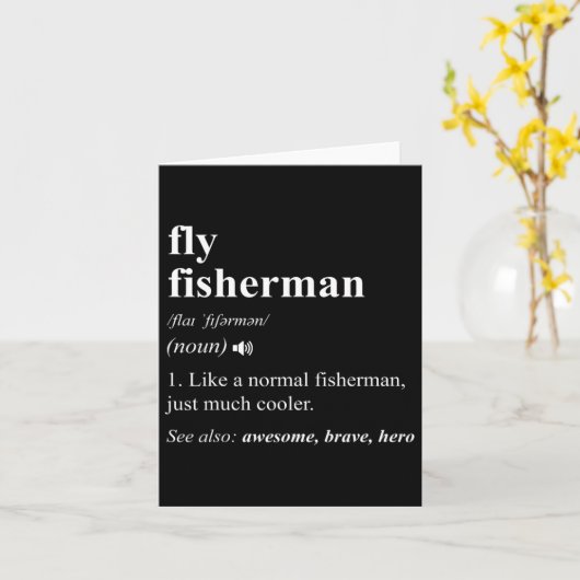 Fly Fisherman Definition Funny Fishing Fishing Karte (Gelbe Blume)