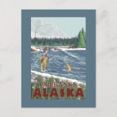 Fly Fisherman - Fairbanks, Alaska Postkarte (Vorderseite)