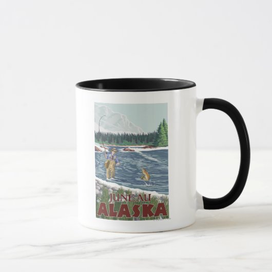 Fly Fisherman - Juneau, Alaska Tasse (Rechts)
