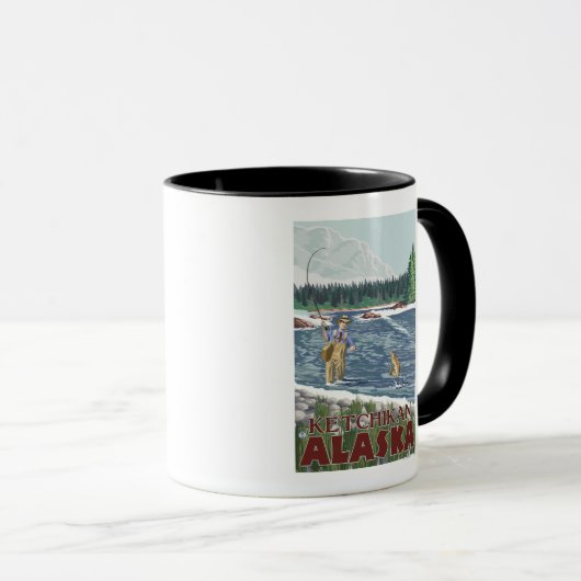 Fly Fisherman - Ketchikan, Alaska Tasse (VorderseiteRechts)