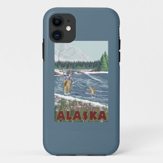 Fly Fisherman - Nationalpark Denali, Alaska Case-Mate iPhone Hülle (Rückseite)