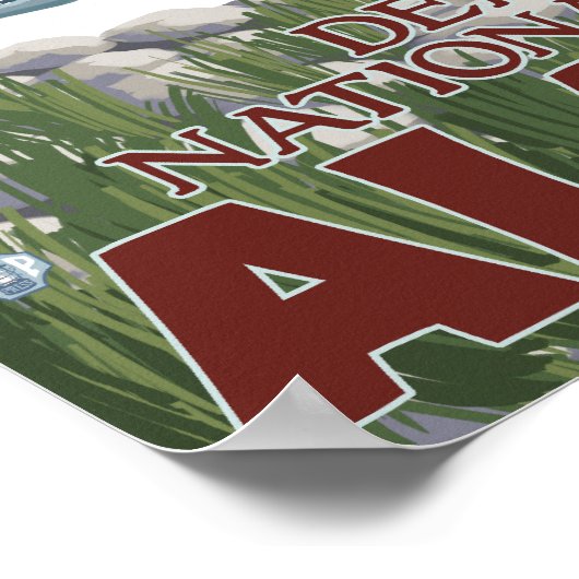 Fly Fisherman - Nationalpark Denali, Alaska Poster (Ecke)