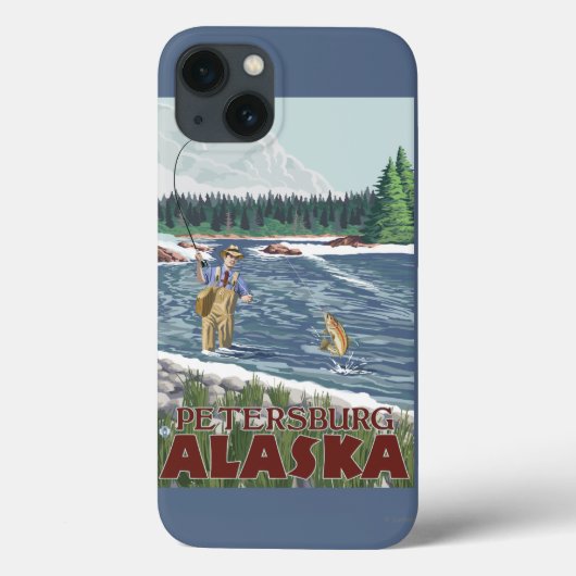 Fly Fisherman - Petersburg, Alaska Case-Mate iPhone Hülle (Rückseite)