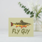 Fly Fisherman Postkarte (Stehend Vorderseite)