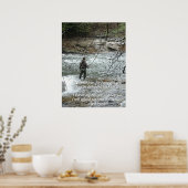 Fly Fisherman River Isaiah 41:10 Faith Print Poster (Küche)