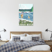 Fly Fisherman - Sandy River, Oregon Leinwanddruck (Insitu (Schlafzimmer))