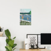 Fly Fisherman - Sandy River, Oregon Poster (Heimbüro)