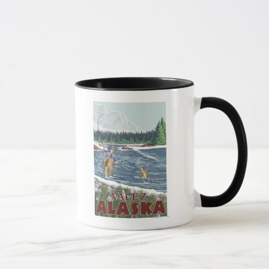 Fly Fisherman - Valdez, Alaska Tasse (Rechts)