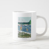Fly Fisherman - West Yellowstone, Montana Jumbo-Tasse (Rechts)